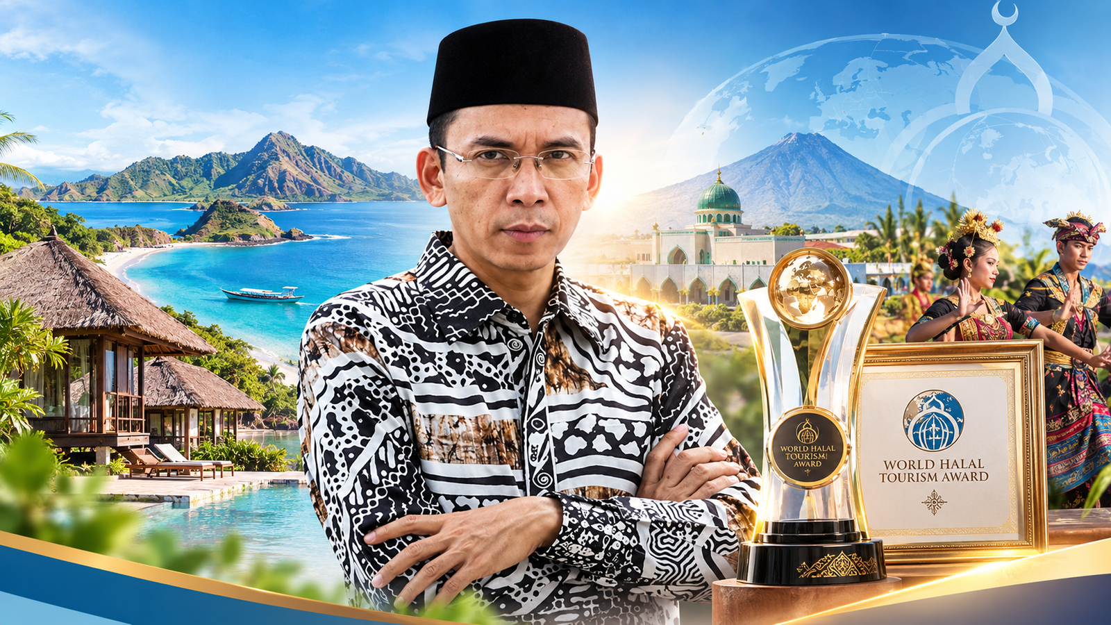 TGB Bawa NTB Raih Penghargaan Sebagai Pariwisata Halal Terbaik Dunia