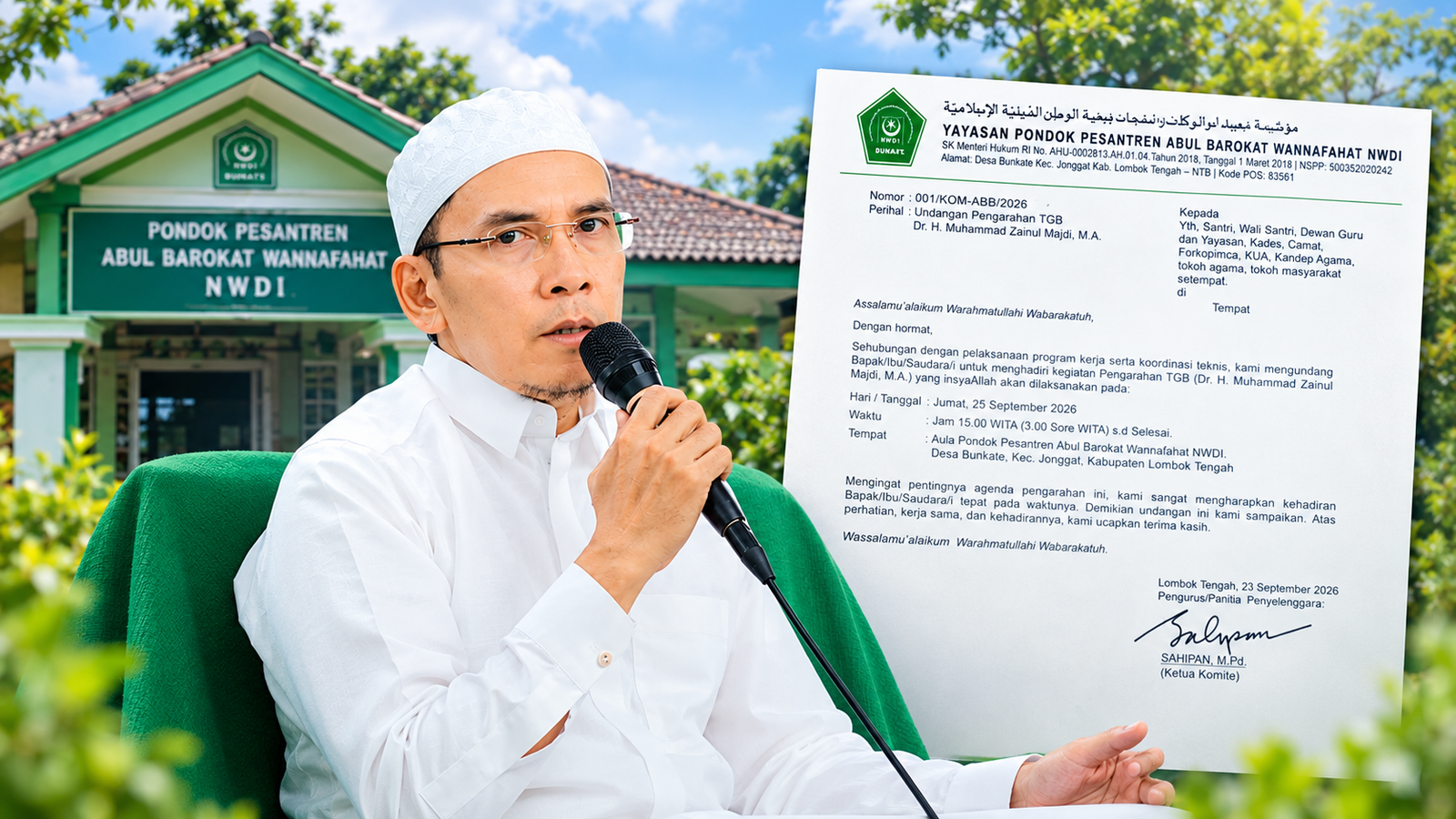 Selamatkan Ponpes, TGB Akan Beri Pengarahan di Abul Barokat Wannafahat Besok